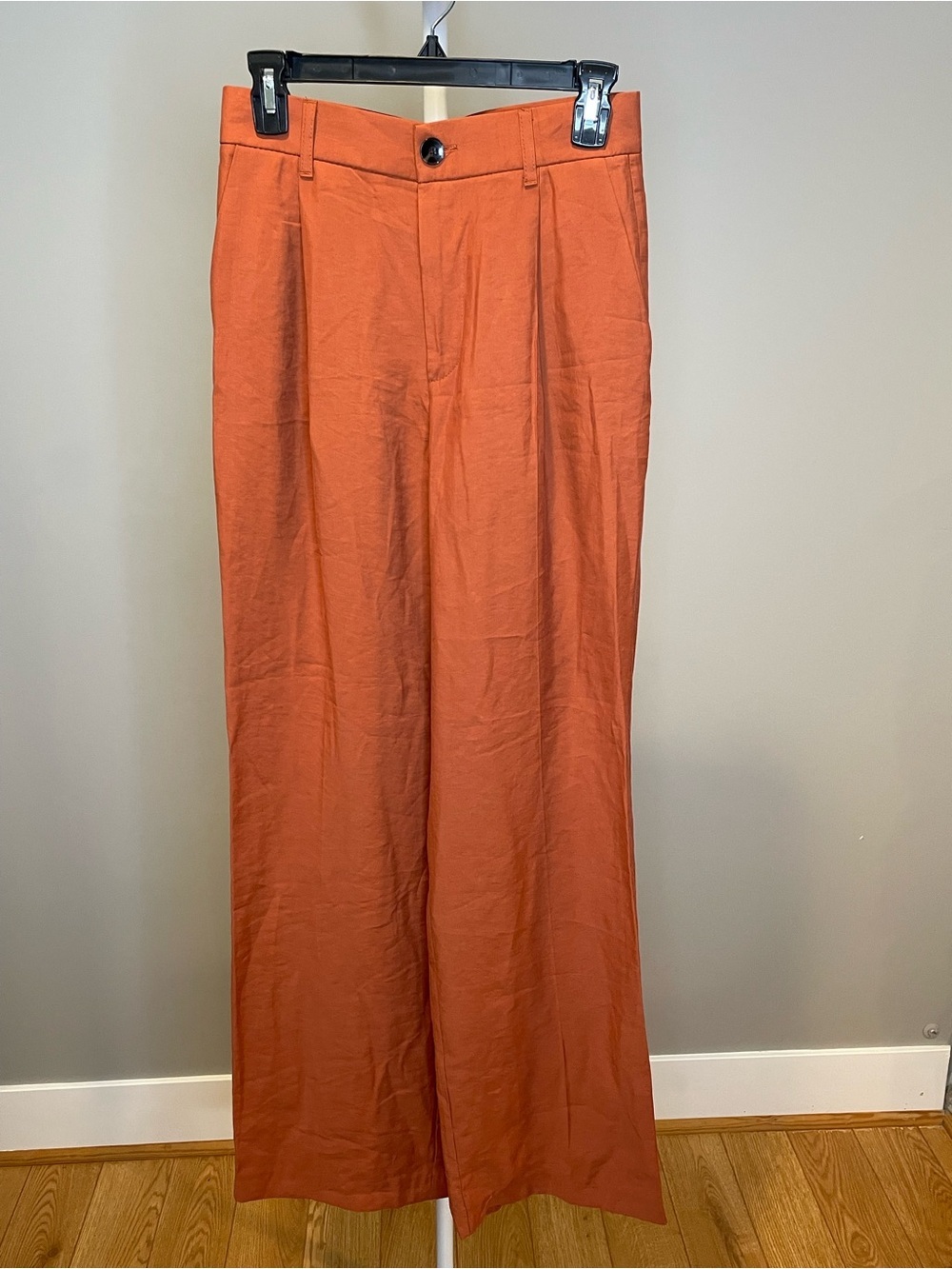 Zara Women’s Rust Orange Wide-Leg Dress Trousers - XS